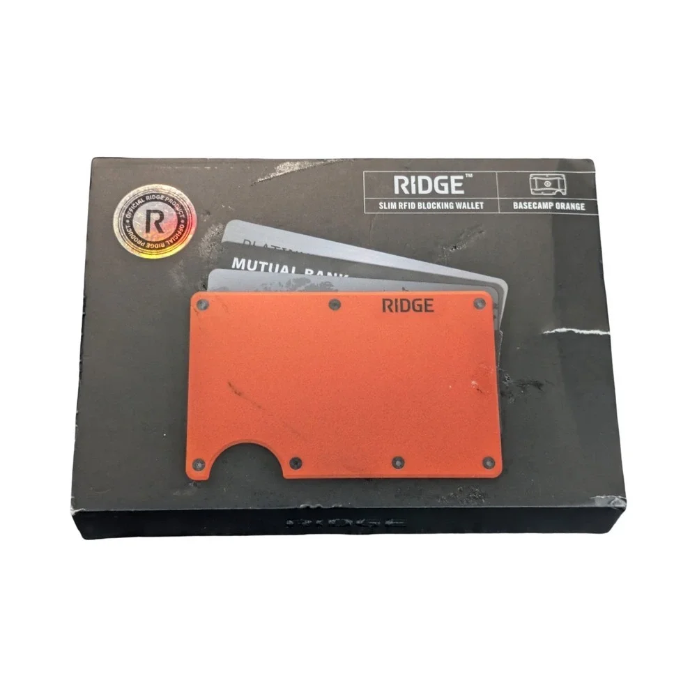 Qq8U The Ridge Wallet RFID Block Aluminum Cash Strap - Basecamp Orange - Used